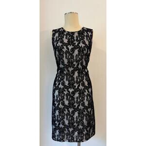 Karl Lagerfeld Paris Black Lace Sheath Dress Sleeveless Lined Cocktail Size S/M